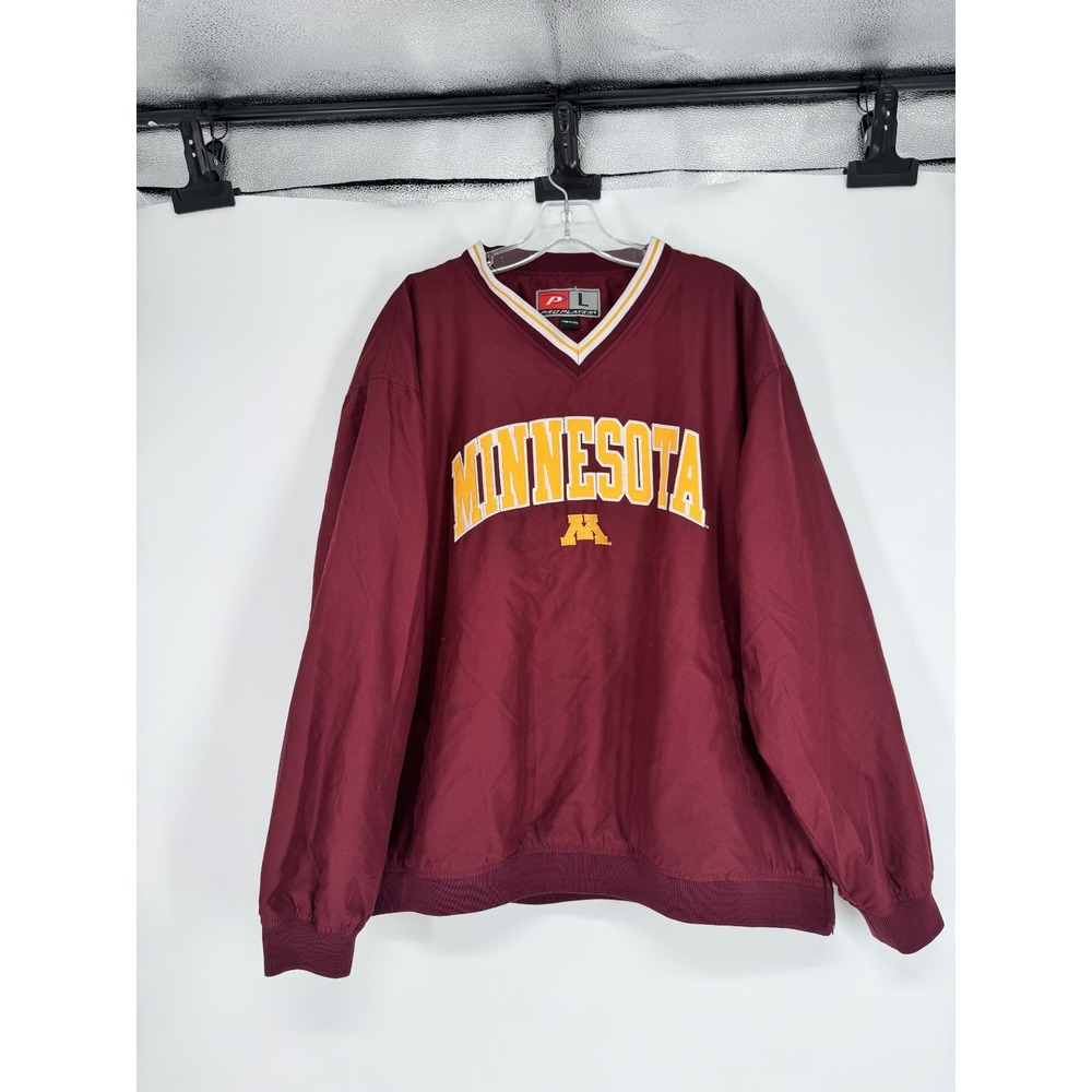 Vintage Pro Player Minnesota Golden Gophers Jacket Windbreaker V Neck Pullover